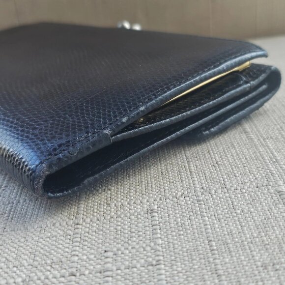 Salvatore Ferragamo Clutch Long Wallet Black Leather Trifold Purse Made in Italy - Picture 11 of 13